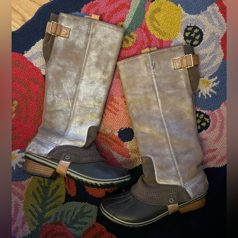Sorel Slimpack Riding Boots in Tusk - Picture 2 of 10